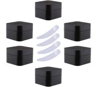 YTBHSHXZ Pack of 6, 30ml Square Blue Plastic Cream Jars Cosmetic Pots with Inner Liner Containers for Lip Balm, Lotion(Svart,50ml)