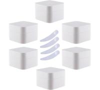 YTBHSHXZ Pack of 6, 30ml Square Blue Plastic Cream Jars Cosmetic Pots with Inner Liner Containers for Lip Balm, Lotion(Bianco,30ml)
