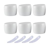 YTBHSHXZ Pack of 6, Empty Green 50ml Plastic Cosmetic Jars Container pot with lid Lotion Storage Container Face CreamTravel Bottle + 4 X Spatula(Bianco)