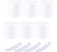 YTBHSHXZ Pack of 6, Empty White 100 g Plastic Cosmetic Jars with Screw Lid, Inner Liner, 100 ml Container for Lotions Cream