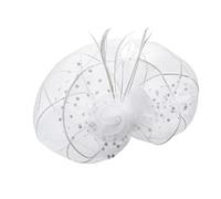 YTBHSHXZ， Party Prom Shiny Hair Clip Lady's Fascinator Hat Feathered Hair Accessories Church Hair Barret(White)