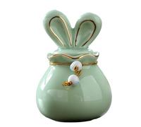 YTBHSHXZ pet urns， Pet Urn For Rabbit Ashes, Ceramic Urns For Dog, Animal, Cremation Box, Ceramics Memorial(Green)