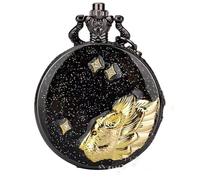 YTBHSHXZ Pocket Watch and Chain, Large Vintage Quartz Movement Pocket Watch, Moon Star Glued Hanging Watch, Chain Pocket Watch for Men and Women