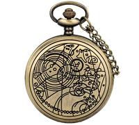 YTBHSHXZ Pocket Watch and Chain, Large Vintage Quartz Pocket Watch Pendant Necklace Pendant Pocket Watch Men Valentine's Day(Cyan)