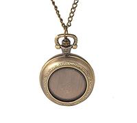 YTBHSHXZ Pocket Watch and Chain, Medium Size Classic Retro Pocket Watch Simple and Generous flip Back Surface Pattern with Necklace