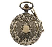 YTBHSHXZ Pocket Watch and Chain, Men's Quartz Shield Pocket Watch Roman Numerals Chain Gift(Cyan)