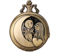 YTBHSHXZ Pocket Watch and Chain, Quartz Movement Pocket Watch, Hollow Skeleton Couple Wall Watch, Pocket Watch for Men and Women