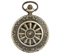 YTBHSHXZ Pocket Watch and Chain, Vintage Hollow Black face Roman Numerals Pocket Watch, fine Chain Quartz Pocket Watch, Men's and Women's Gift Watch