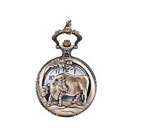 YTBHSHXZ Pocket Watch and Chain, Vintage Hollow Zodiac Necklace Watch 12 Zodiac Pocket Watch, Pendant Watch, Necklace Watch