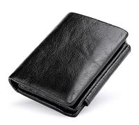 YTBHSHXZ Protected Coin Zipper ID Slots Credit Card Currency Note Sections Minimalist Mens Wallet(Black)