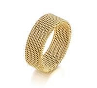 YTBHSHXZ rings， 4g Lightweight Titanium Steel Bendable Metal Woven Band | 8mm Unisex Ring(Gold,W)