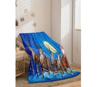 YTBHSHXZ Throw Blanket Elk Fleece Fluffy Super Warm Cozy(130x150cm)