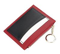 YTBHSHXZ Wallet, Minimalist Bifold Wallets with Slim Blocking Genuine Leather with Zip Coin Pocket(Red)