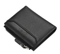 YTBHSHXZ Wallets for Mens Blocking Wallet with Zip Coin Pocket, Banknote Compartments(Black)