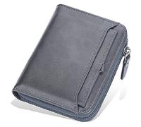 YTBHSHXZ Wallets for Mens Muti-Functional Superfine Fiber PU Synthetic LeatherMinimalist Men with Leather Wallet(Graya)