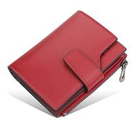 YTBHSHXZ Wallets Mens Muti-Functional Blocking Leather Slim Wallet Credit Card Holder Super Minimalist Front Pocket(Red)