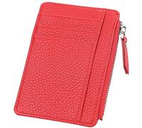 YTBHSHXZ Wallets Mens Muti-Functional Blocking Leather Slim Wallet Small & Compact Design Genuine(Red)