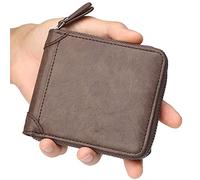 YTBHSHXZ Wallets Mens Slim Bifold Wallet, Blocking Genuine Leather with Zip Coin Pocket, Flip(Bruin)