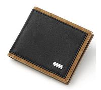 YTBHSHXZ with Blocking,Casual Two-fold Men's Short Wallet, Horizontal Creative Thin(Black)