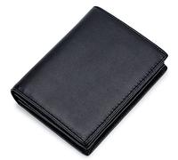 YTBHSHXZ with Blocking,Short Leather Multi-Card Slots Vertical Photo Album and Thickened Wallet(Black,Without Box)