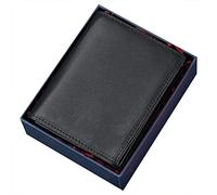 YTBHSHXZ with Blocking,Short Leather Multi-Card Slots Vertical Photo Album and Thickened Wallet(Black,with Box)