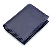 YTBHSHXZ with Blocking,Short Leather Multi-Card Slots Vertical Photo Album and Thickened Wallet(Blu,Without Box)