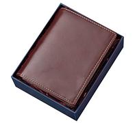 YTBHSHXZ with Blocking,Short Leather Multi-Card Slots Vertical Photo Album and Thickened Wallet(Bruin,with Box)