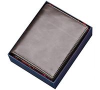 YTBHSHXZ with Blocking,Short Leather Multi-Card Slots Vertical Photo Album and Thickened Wallet(Grijs,with Box)