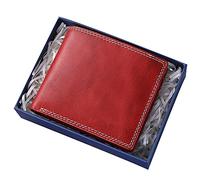 YTBHSHXZ with Blocking,Short Soft Leather ID Coin Card Money Holder with Gift Box(Red)