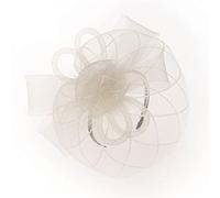 YTBHSHXZ， Women Fascinator Hair Clips Hollow With Lace Cocktail Headband Hair Accessories(White)