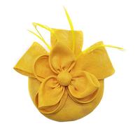 YTBHSHXZ， Women Hair Accessories Wedding Bridal Veils Decorated Feather Fascinator Cocktail Party Headwear(Yellow)