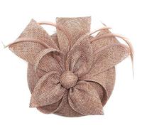 YTBHSHXZ， Women Hair Accessories Wedding Bridal Veils Decorated Feather Fascinator Cocktail Party Headwear(Peach)