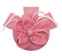 YTBHSHXZ， Women Hair Accessories Wedding Bridal Veils Decorated Feather Fascinator Cocktail Party Headwear(Pink)