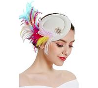 YTBHSHXZ， Women Wedding Fascinator Hat Feather Headwear Party Ladies Hair Clip Headpiece Hair Accessories(As picture)