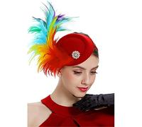 YTBHSHXZ， Women Wedding Fascinator Hat Feather Headwear Party Ladies Hair Clip Headpiece Hair Accessories(As picture1)