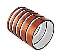 YTBUBOR 6 Roll 10m High Temp Tapes Polyimide Film Adhesive Tape Multi-width 0.4/0.6/0.8/1/1.2/2cm, Worked Well for Masking, Soldering, Powder Coating, Printing PCB board and Packing Fixing
