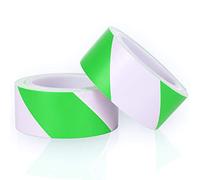 YTBUBOR Hazard Warning Tape Green and White 2 Pack 50mm x 20m PVC Safety Tape Marking Barrier Adhesive Tape
