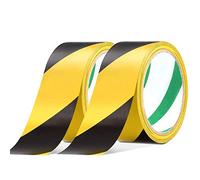 YTBUBOR Safety Tapes 2 Pack 48mmX20m Black & Yellow Self Adhesive Hazard Warning Tape
