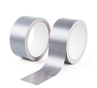 YTBUBOR Silver Duct Tape, 2 Rolls 48mm x 9m Heavy Duty Duct Tape, Waterproof Adhesive Gaffa Tape Indoor Outdoor Use for Repairing Sealing Fixing and Projects Wrapping