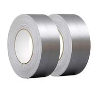YTBUBOR Silver Duct Tape, 2 Rolls 50mm x 50m Heavy Duty Duct Tape, Waterproof Adhesive Gaffa Tape Indoor Outdoor Use for Repairing Sealing Fixing and Projects Wrapping
