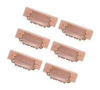 YTBYT 6 Pcs Stickable Wig Clips U-Shape Snap Clip 28mm 6-Teeth Hair Extensions Clips for Fixed Wig Windproof Strap (Light Brown)