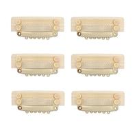 YTBYT 6 Pcs Stickable Wig Clips U-Shape Snap Clip 32mm 6-Teeth Hair Extensions Clips for Fixed Wig Windproof Strap (Blonde)
