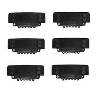 YTBYT 6 Pcs Stickable Wig Clips U-Shape Snap Clip 32mm 6-Teeth Hair Extensions Clips for Fixed Wig Windproof Strap (Black)