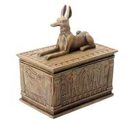YTC Summit International Ancient Egyptian Sandstone Anubis God of the Afterlife Jewelry Trinket Box