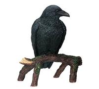 YTC Summit International Black Raven Bird on Tree Branch Figurine Crow Gothic Decoration Collectible New