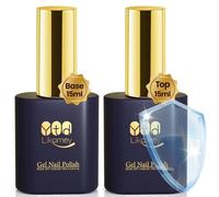 YTD Likomey Gel Nail Polish Base and Top Coat Set,2 Pcs 15ml Shine Gloss Nail Gel No Wipe Top Coat and Base Coat Kit
