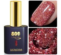 YTD Likomey Reflective Glitter Gel Nail Polish,15ml Deep Red Flash Diamond Shimmer Nail Gel,Sparkly Shiny Salon Manicure UV Gel Gift