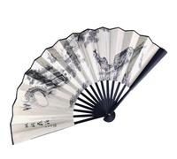 YTDJJWLS 1pc 33cm Fan Folding Fan Chinese Fan Retro Silk Fan Portable Large Bamboo Fan