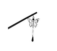 YTDJJWLS 2pc Ink Butterfly Tassel Hairpin with Ancient Chinese Style Hair Accessories, Black
