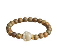 YTDJJWLS 8mm Sandalwood Buddha Beads Bracelet for Women Bodhi Root Bracelet Chinese Style Buddha Beads, Wood, no gemstone